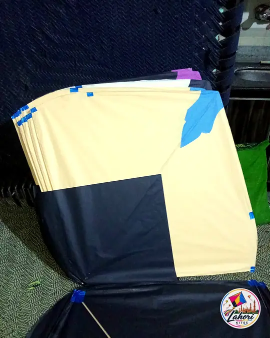 Cream and navy kite